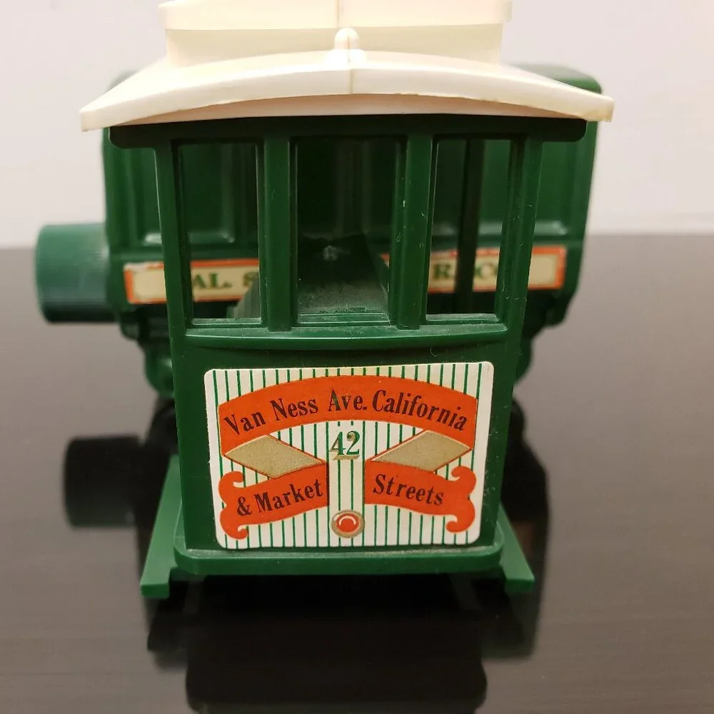 Vintage Avon San Francisco Green CABLE CAR Wild Country Scent Full Glass